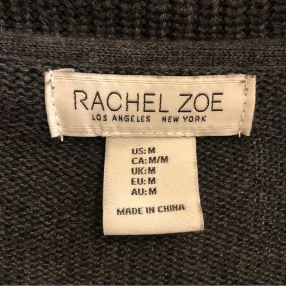Rachel Zoe Quarter‎ Zip Ribbed Knit Sweater Size Medium - Picture 4 of 5